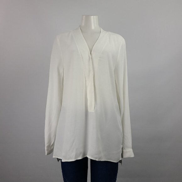 Le Chateau White Long Sleeve Top Size L NWT - Picture 1 of 11